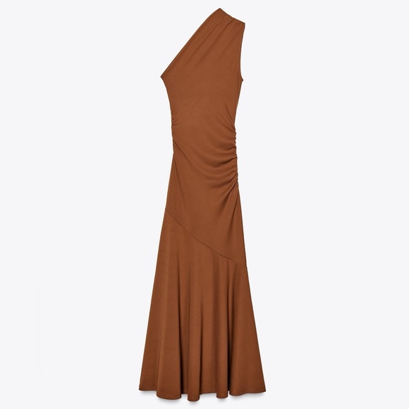 Zara NWT Asymmetrical Sleeveless Maxi Ruched Bodycon Contoured Fishtail Dress - Picture 16 of 16
